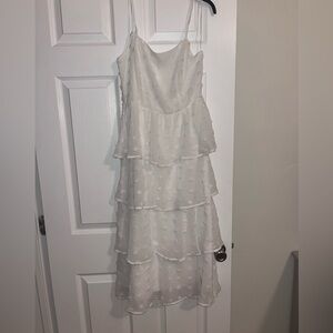 Francesca's Collections White Tiered Maxi Dress